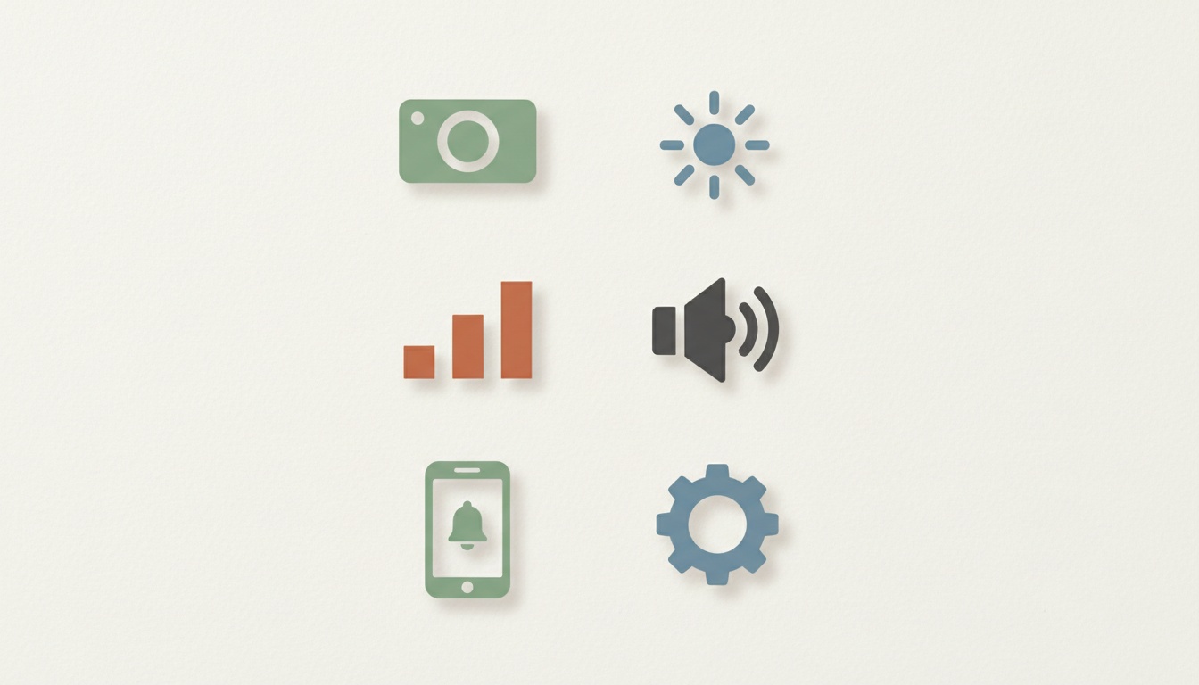 Six security warning sign icons displayed in a clean, organized grid layout on a neutral background for easy visual reference.