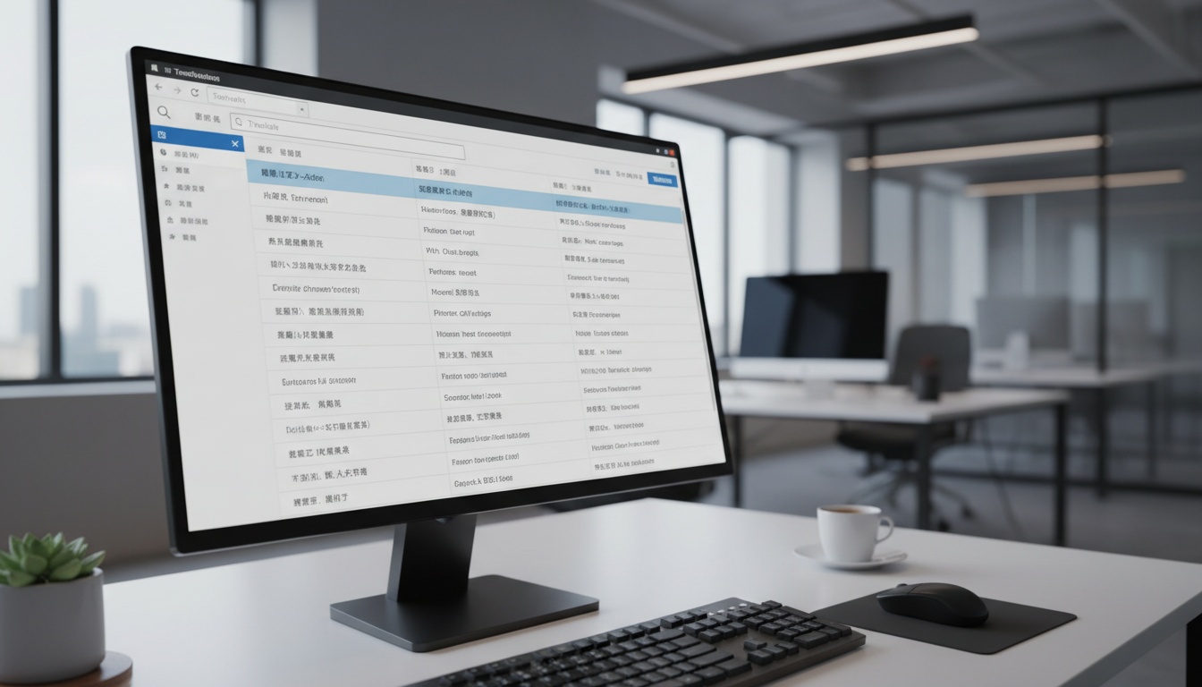 Computer monitor showing translation software with Korean and Chinese characters, representing language conversion tools and digital translation platforms.